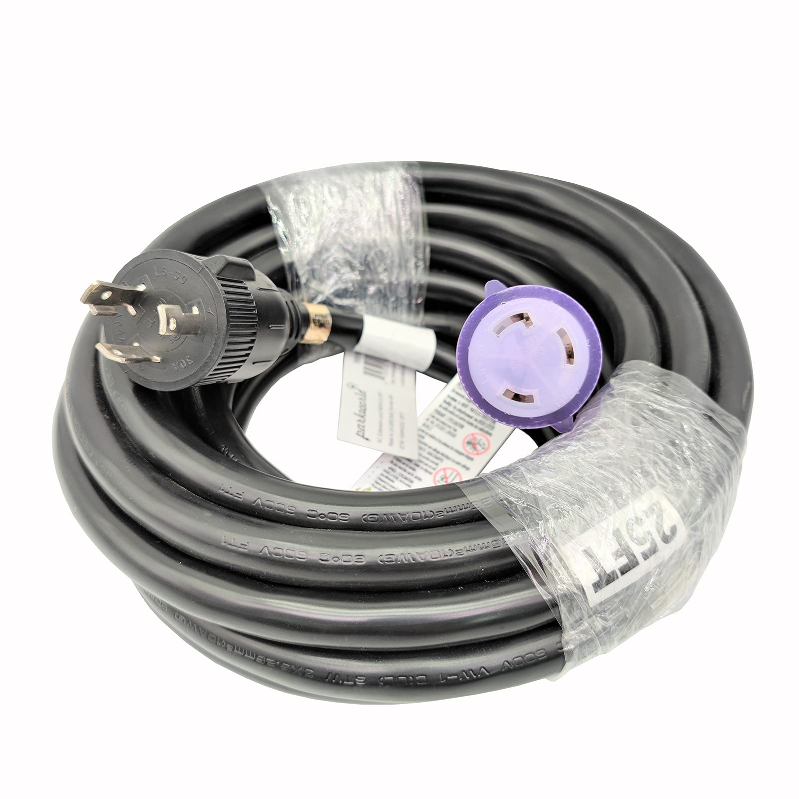 Parkworld NEMA L6-30 Extension Cord, Locking 3-Prong, 30 AMP, 250